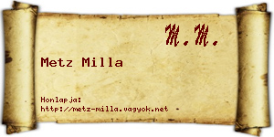 Metz Milla névjegykártya